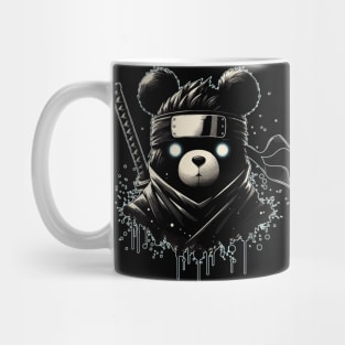 Cool Ninja Bear Japanese Anime Ink Splash Style Mug